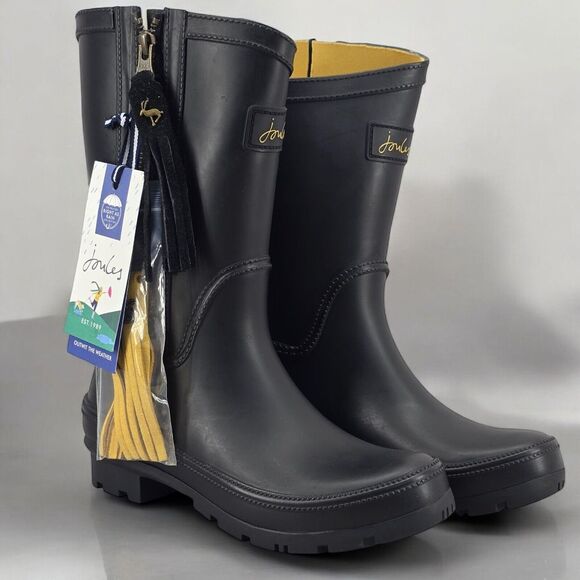 Joules Shoes - New Joules Rain Boots Mid Calf Rosalind Black‎ Boots Size US: 5 UK: 3